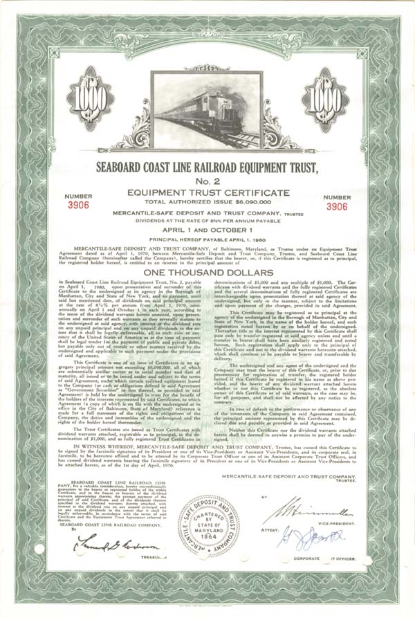 Seaboard Coast Line Railroad Equipment Trust